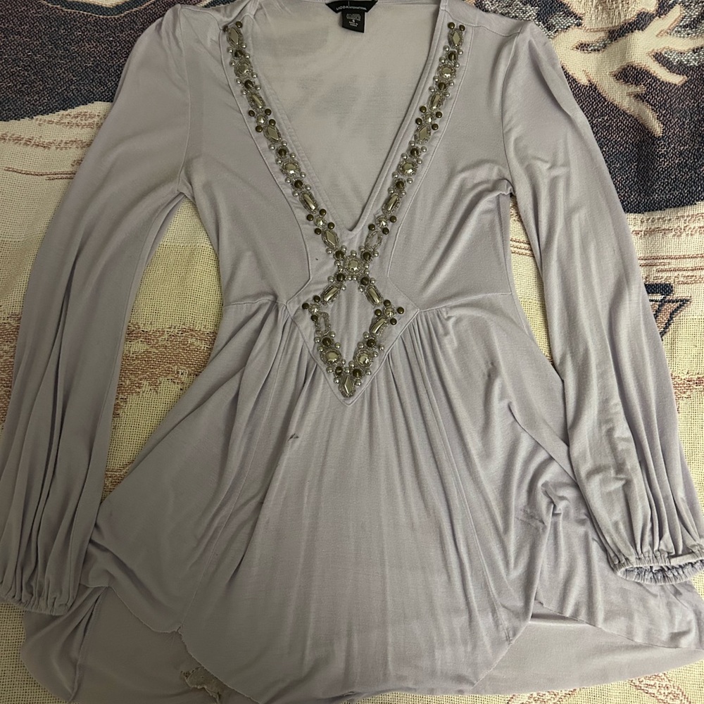 Elegant Lavender Embellished Top